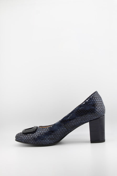 DFC Relax Hexagonal Textured Block Heel Pumps